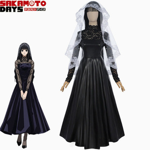 SakamotoDays大佛cos服黑皮连衣裙cosplay套装万圣节坂本日常
