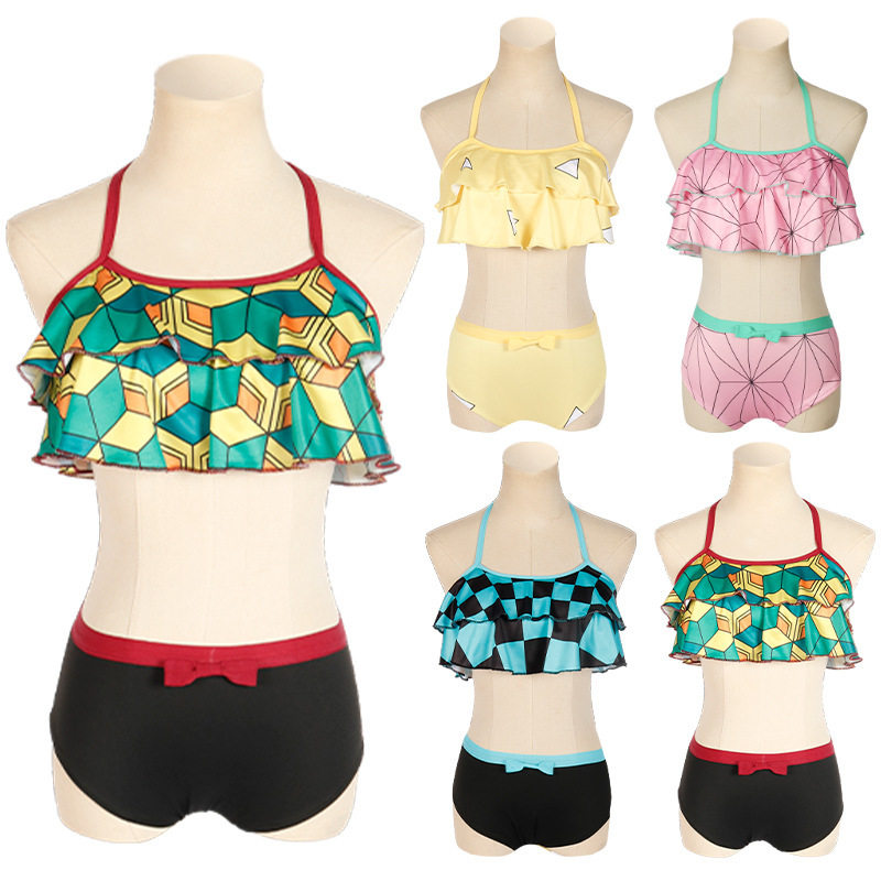 漫之馨春夏季新款鬼灭之刃泳衣cosplay服饰 祢豆子蝴蝶忍炭治郎