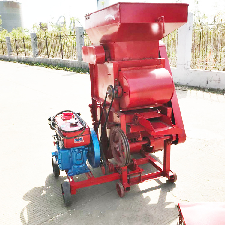 二次复脱花生剥壳机果子去皮机4马力柴油机带花生脱壳机油坊剥皮