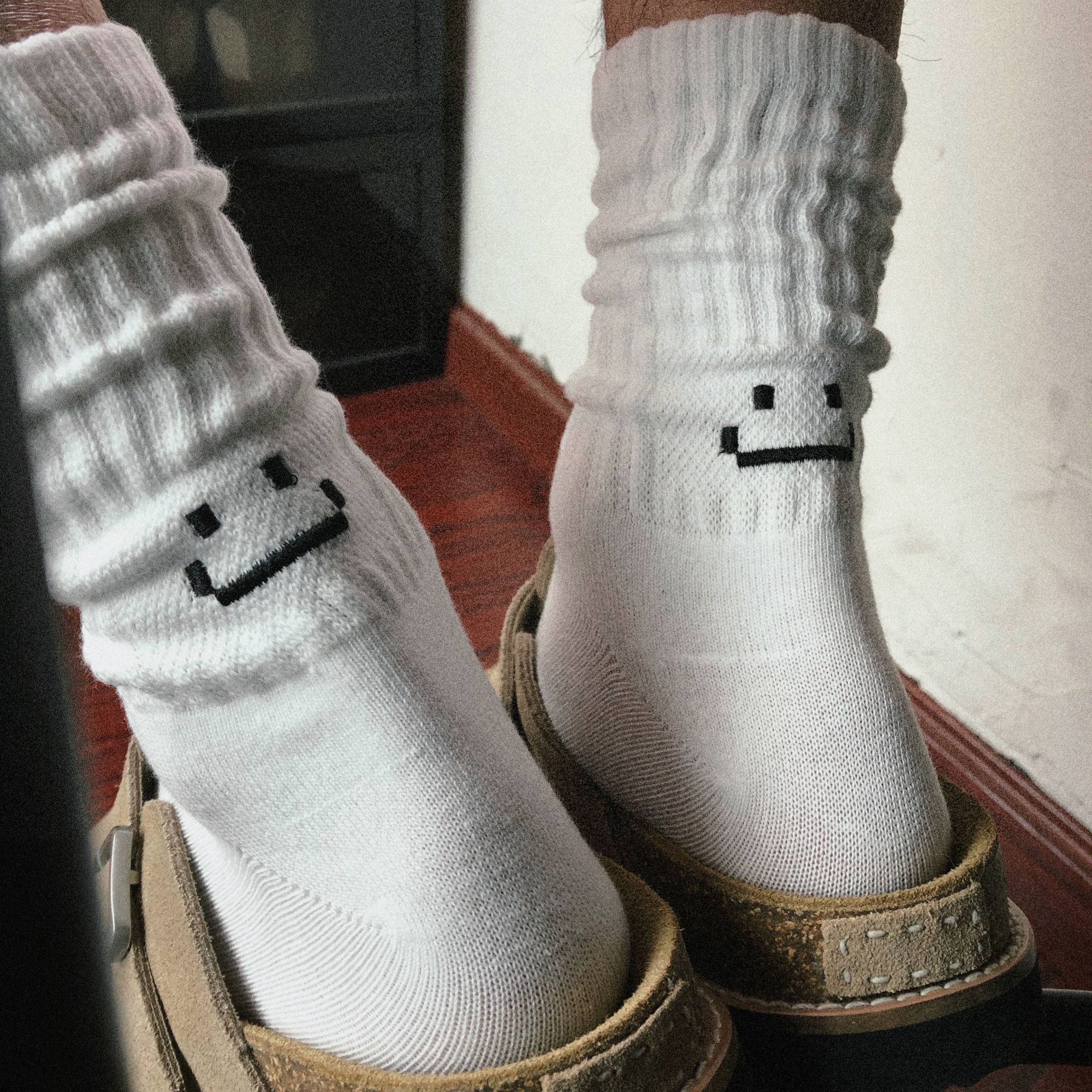 TREETALLIFE【1双装】刺绣笑脸袜