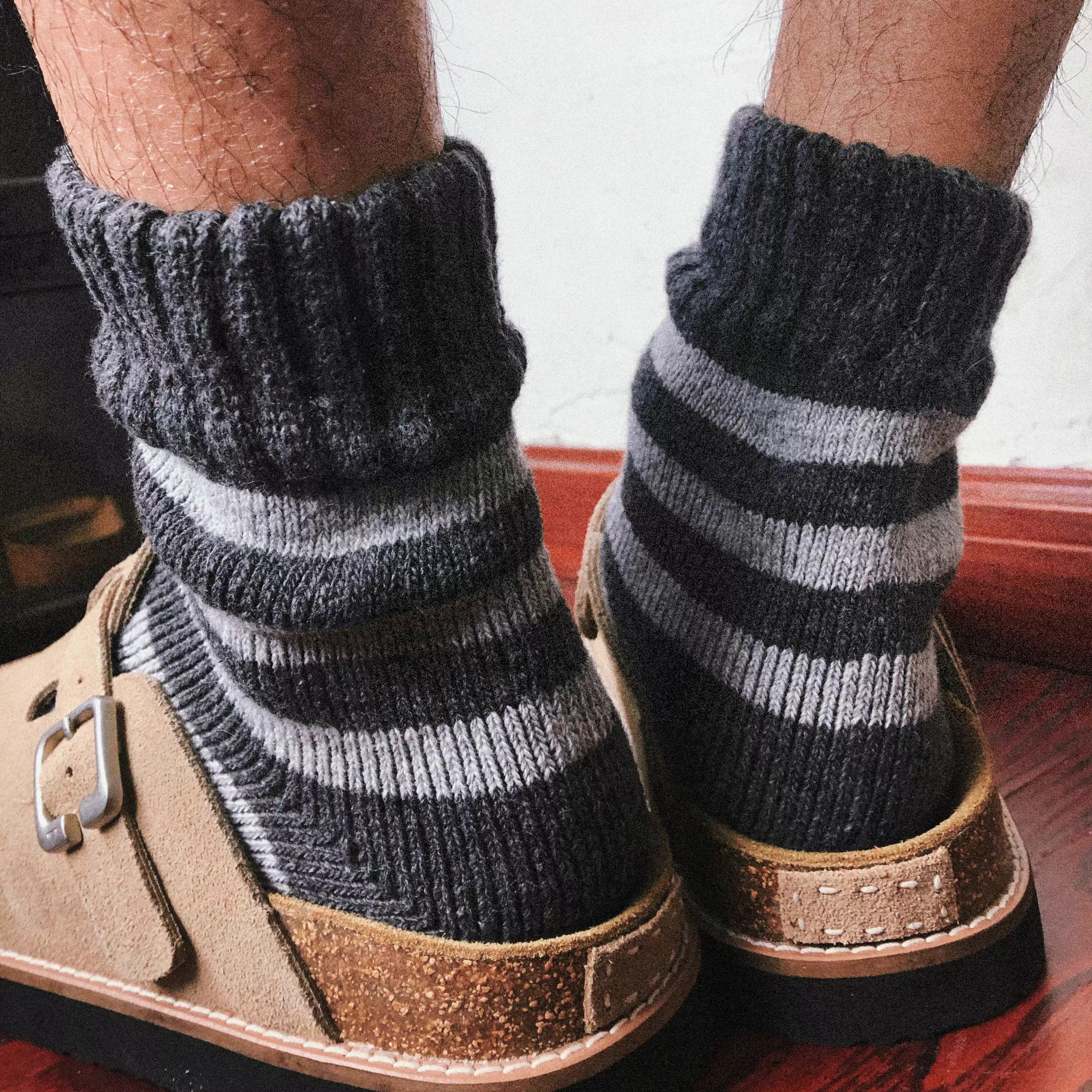 TREETALLIFE条纹毛圈袜中筒袜