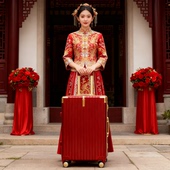 红色结婚行李箱新娘陪嫁箱婚庆密码 箱女金色铝框嫁妆旅行箱皮箱子