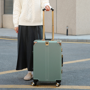 高级轻奢行李箱茶金色铝框拉杆箱结实耐用旅行大容量密码20寸登机