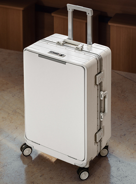 2025新款白色女生多巴胺前开口行李箱女大容量密码箱拉杆箱旅行箱