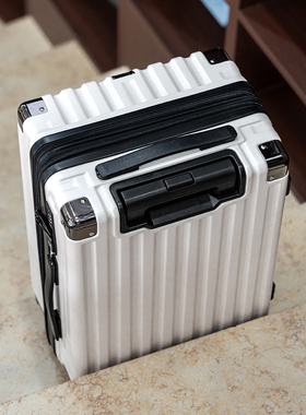 白色可扩容拉链行李箱静音拉杆密码旅行箱万向轮结实耐用超大容量