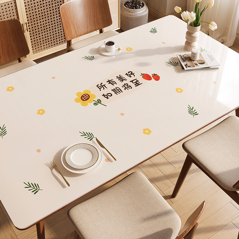 桌布免洗防水防油防烫pvc软玻璃餐桌垫轻奢高级感茶几台布桌面垫,居家布艺,桌布,淘宝优惠券,粉丝福利购,淘宝优惠卷