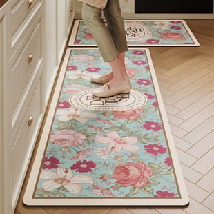 美式 防水脚垫硅藻泥吸水垫家用吸油地毯 厨房地垫防滑防油2025新款