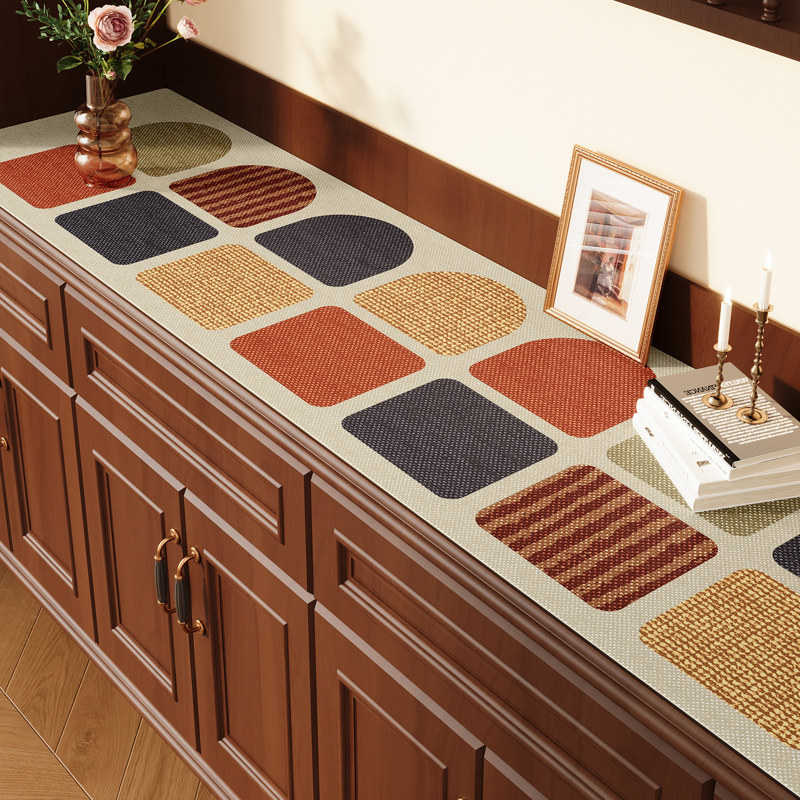 复古餐边柜保护垫玄关鞋柜垫防水长方形桌布电视柜桌垫柜子防脏垫,居家布艺,桌布,淘宝优惠券,粉丝福利购,淘宝优惠卷