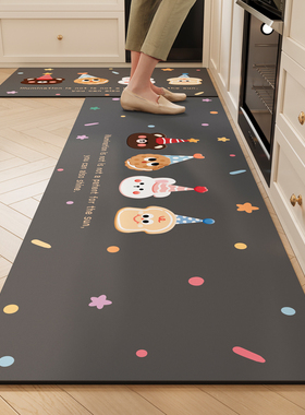 厨房专用地垫防滑防油防水免洗脚垫地面硅藻泥吸水垫子加厚地毯垫