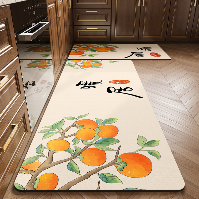 新中式厨房专用地垫防水防油免清洗脚垫高端硅藻泥吸水防滑地毯垫,居家布艺,厨房地垫,淘宝优惠券,粉丝福利购,淘宝优惠卷