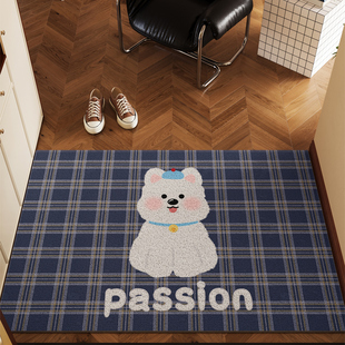 卡通入户门地垫进门门口防滑耐脏脚垫复古室内玄关可裁剪丝圈地毯