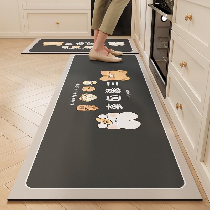 卡通厨房防油防水地垫2025新款硅藻泥防滑脚垫耐脏l型地毯吸水垫,居家布艺,厨房地垫,淘宝优惠券,粉丝福利购,淘宝优惠卷