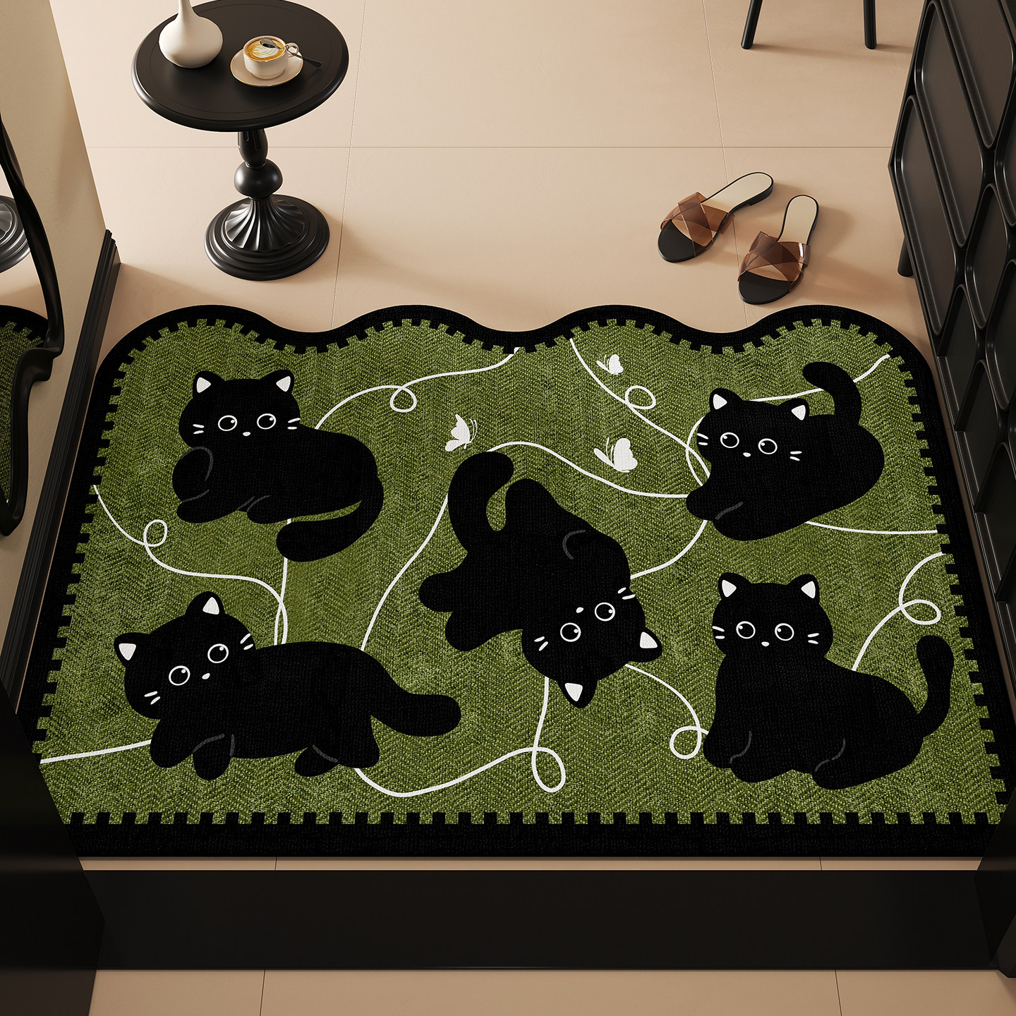 地垫入户门垫进门门口踩脚垫2026新款家用耐脏防滑地毯绿色可裁剪,居家布艺,入户地垫,淘宝优惠券,粉丝福利购,淘宝优惠卷