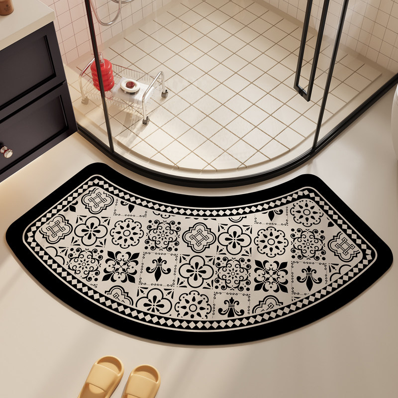 弧形地垫超强吸水卫生间浴室防滑踩脚垫淋浴间门口扇形硅藻泥地毯,居家布艺,家用脚垫,淘宝优惠券,粉丝福利购,淘宝优惠卷