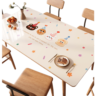 桌布免洗防油防水pvc软玻璃餐桌垫轻奢高级感茶几垫子桌面保护垫