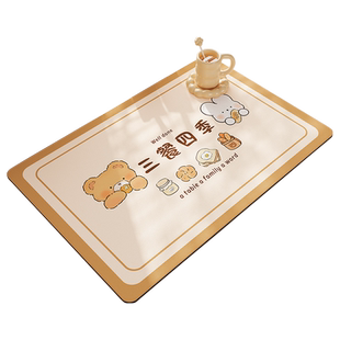 ins奶油风沥水餐垫碗盘垫轻奢高级感杯垫餐菜垫餐桌隔热垫饭桌垫