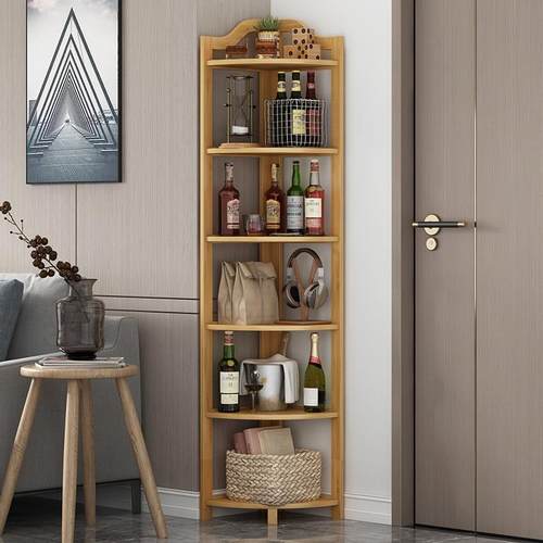 三角形墙角柜角柜客厅沙发边柜实木厨房转角置物架家用角落收纳柜