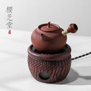 急须壶煮茶壶煮茶器炉子家 Q683电陶炉潮州砂铫红泥侧把烧水壶套装