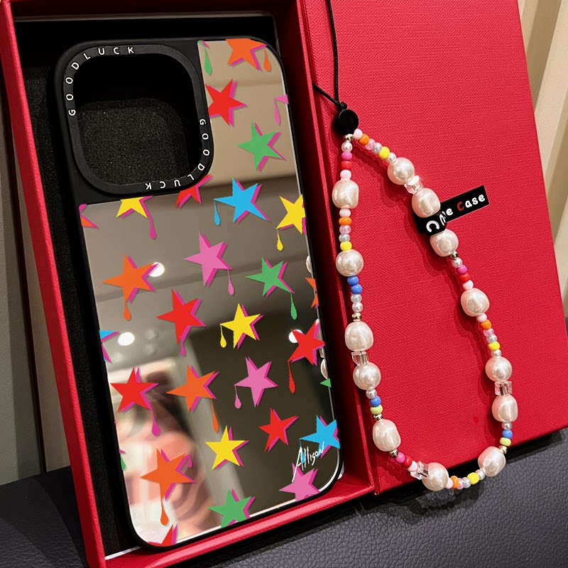 联名MagSafe磁吸艺术家Allison彩色涂鸦五角星适用iphone17手机壳18promax苹果16pro镜面15plus小众14/13新款