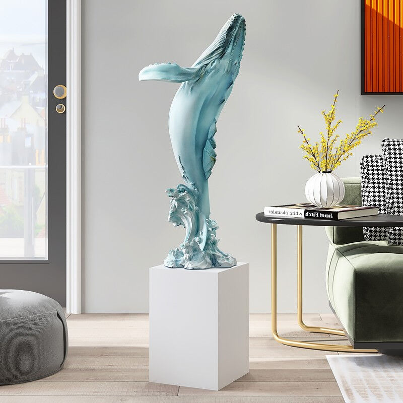 映森客厅大型落地创意鲸鱼摆件玄关沙发旁边家居软装饰品乔迁开业