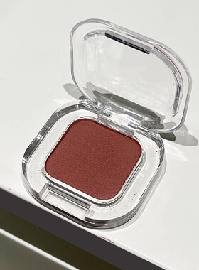 鞠式破碎感！红棕色下至!单色眼影盘哑光持久单颗多用卧蚕酒红色