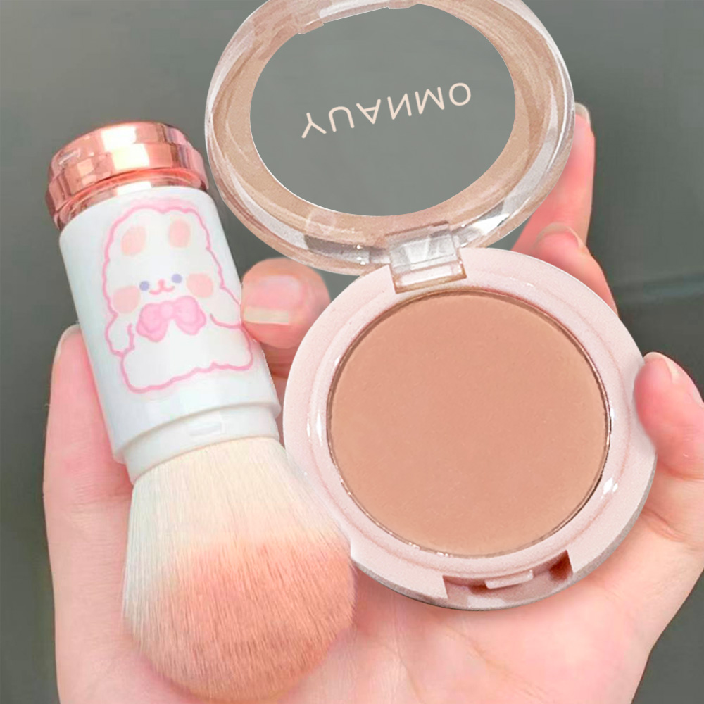 低饱和乌木玫瑰~hisyi单色腮红蜜桃粉珠光带闪哑光低饱和提亮腮紫