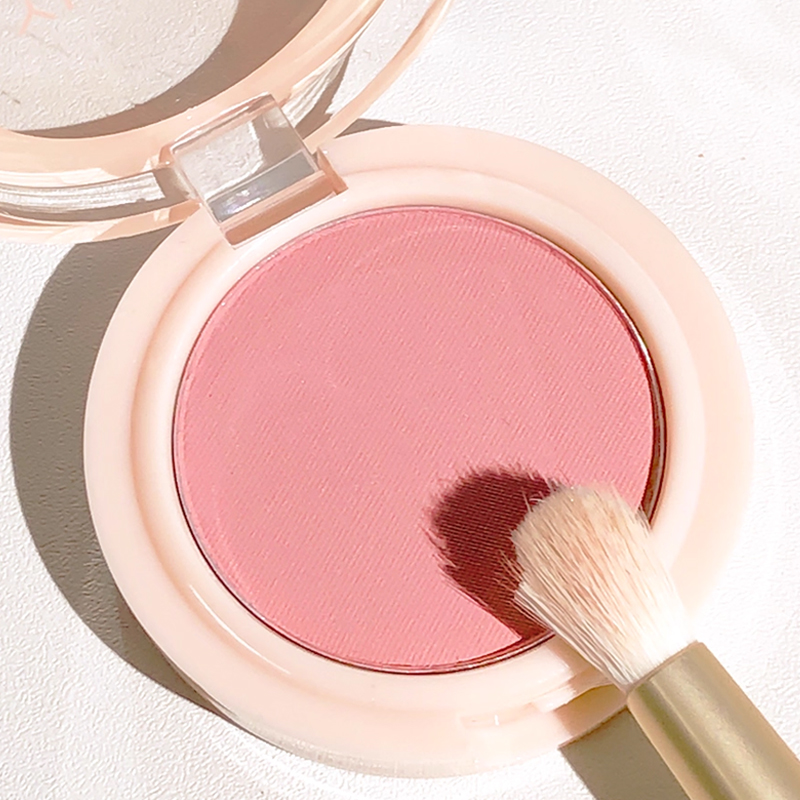 低饱和乌木玫瑰~hisyi单色腮红蜜桃粉珠光带闪哑光低饱和提亮腮紫