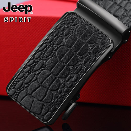 Jeep男士皮带真皮自动扣2024新款纯头层牛皮商务腰带正品高档裤带
