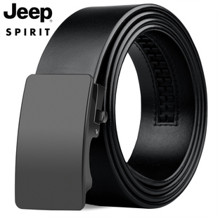 腰带商务裤 皮带头层牛皮真皮自动扣休闲青年男式 spirit男士 Jeep