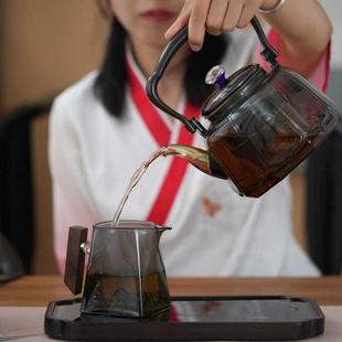 电陶炉大功率煮茶器胡桃木外壳耐高温玻璃蒸煮茶壶茶具套装 新款