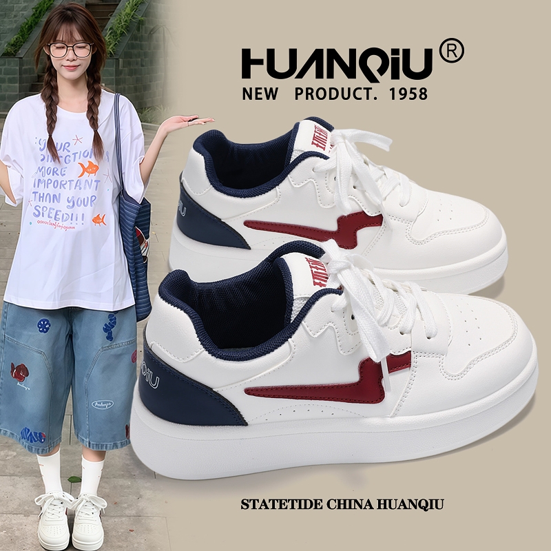 环球爆款百搭chic超火闪电小白鞋