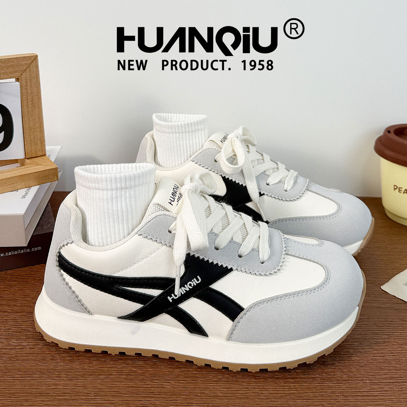 环球爆款复古百搭厚底德训阿甘鞋