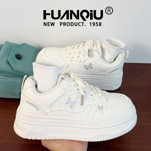 环球设计感星星蝴蝶增高小白鞋