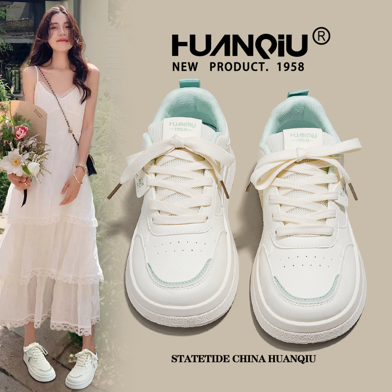 环球配裙子百搭网红厚底小白鞋