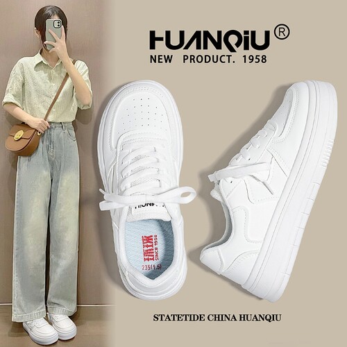环球新款校园风百搭小白鞋