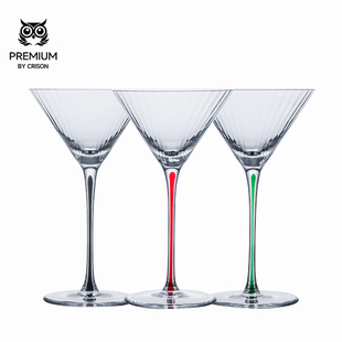 PCT201 CRISON彩色杯杆水晶玻璃三角马天尼杯高脚鸡尾酒杯子专业