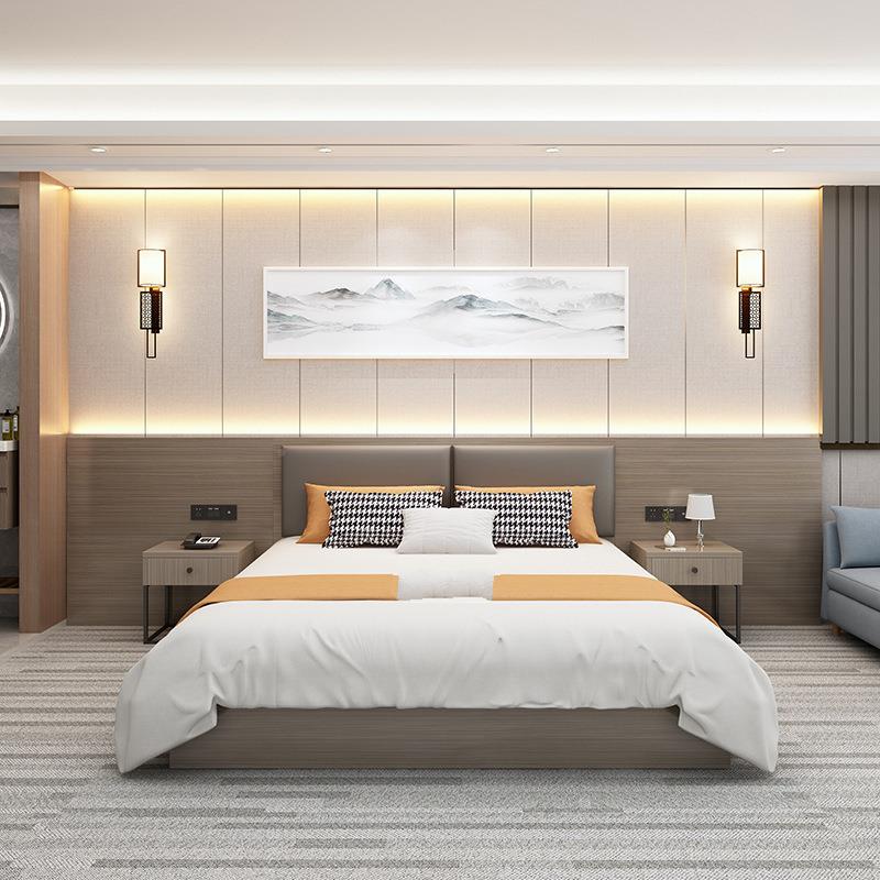 酒店家快标间全套捷626馆宾酒店具出租房大床客房单间双人民