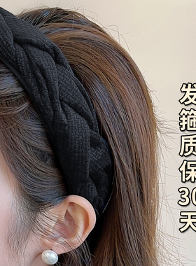 夏季高颅顶发箍女款黑色宽边压发头箍女2024新款高级感发卡头饰