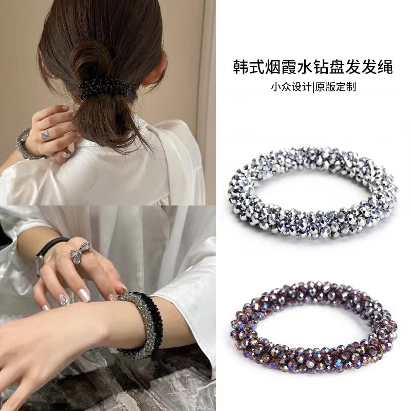 精致水晶穿珠发圈女气质名