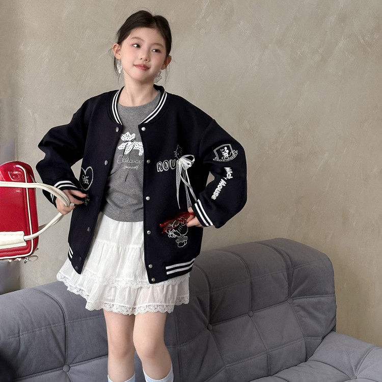韩国童装2026春季新款学院风女童棒球服儿童春秋装超好看外套上衣