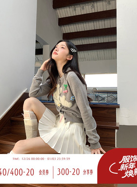 FTT FlyTheTruth『灰野蜜语』 短款毛衣外套女秋冬软糯甜美针织衫