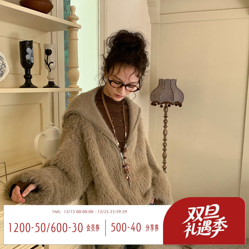 韩系休闲毛毛外套女秋冬季