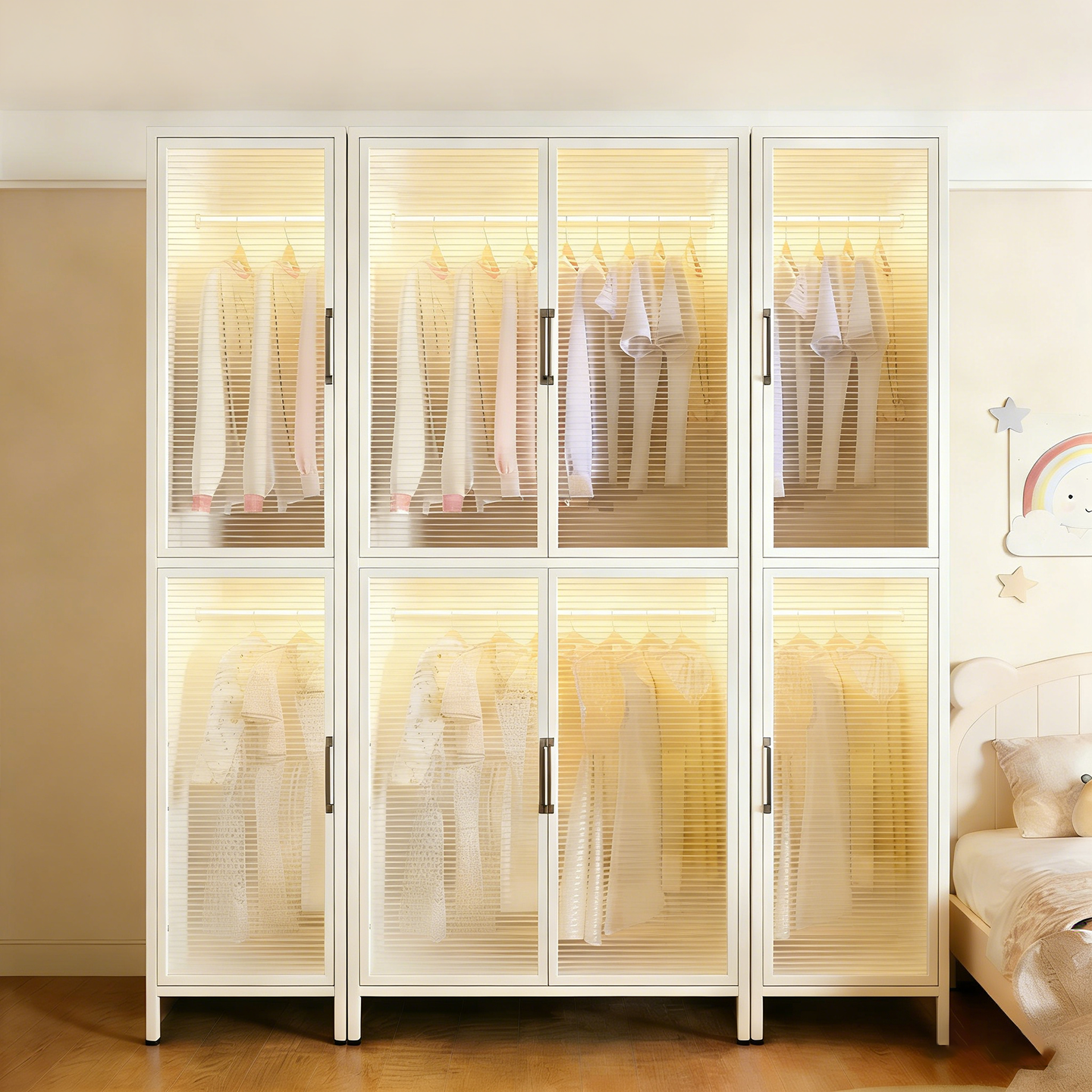 2026新款简易衣柜家用收纳衣橱防潮收纳柜卧室衣柜大容量防尘衣架