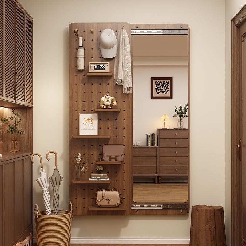 H&隐形穿衣镜推拉关闭隐藏全身镜子贴墙可遮挡壁挂洞洞板玄关试衣