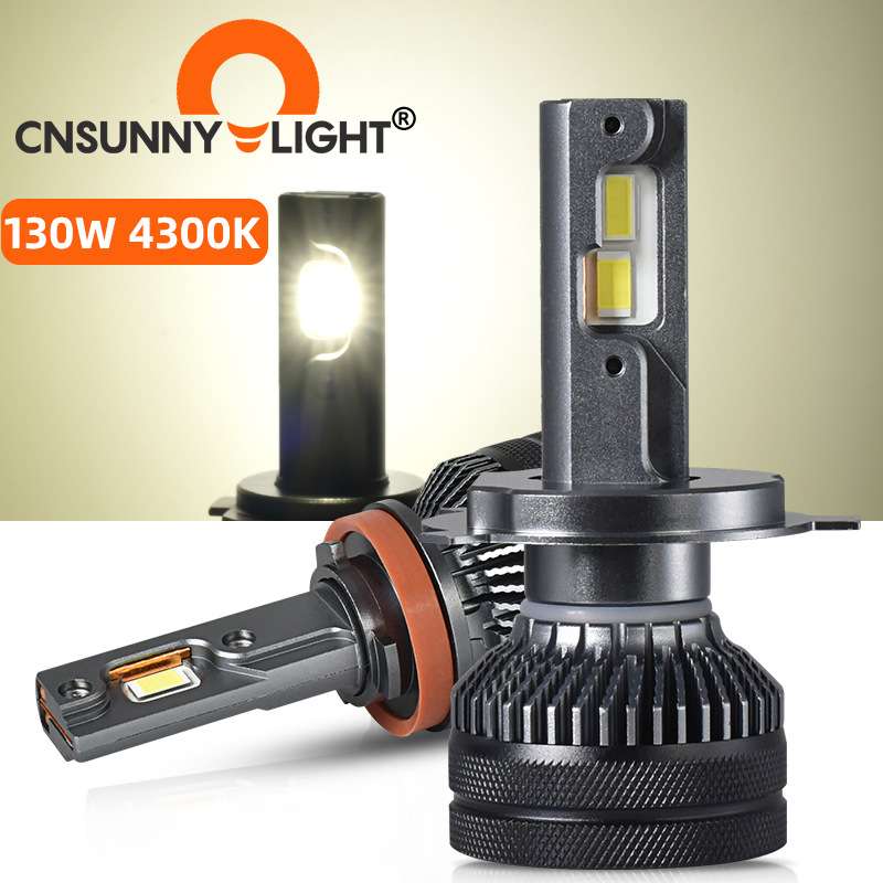 K5C K6C汽车LED大灯大功率65W超亮4300K暖白H4H7汽车改装LED车灯