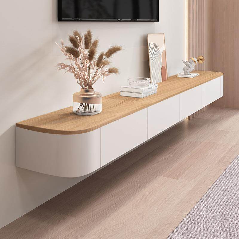 实木悬空电视柜简约现代悬挂式客厅家用小户型悬浮岩板茶几电视柜