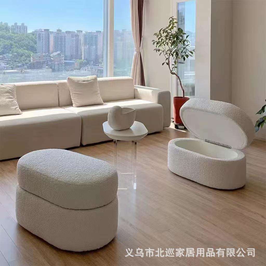 奶油风凳子矮凳客厅家用结实耐用沙发凳网红女生卧室梳妆台化妆凳