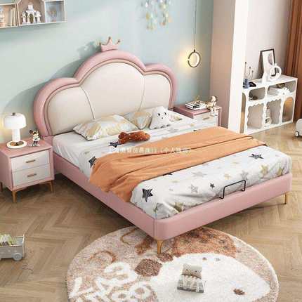 儿童床带抽屉公主床女孩1.5法式少女现代简约1.2米气压储物床