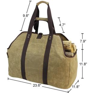 手提伐木工具包蜡染帆布加固柴火袋烤火袋便携刻印LOGO