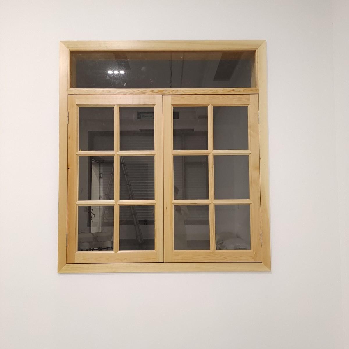 地中海风格原木窗户圆弧木窗田园对开窗中式民宿改造玻璃木门窗